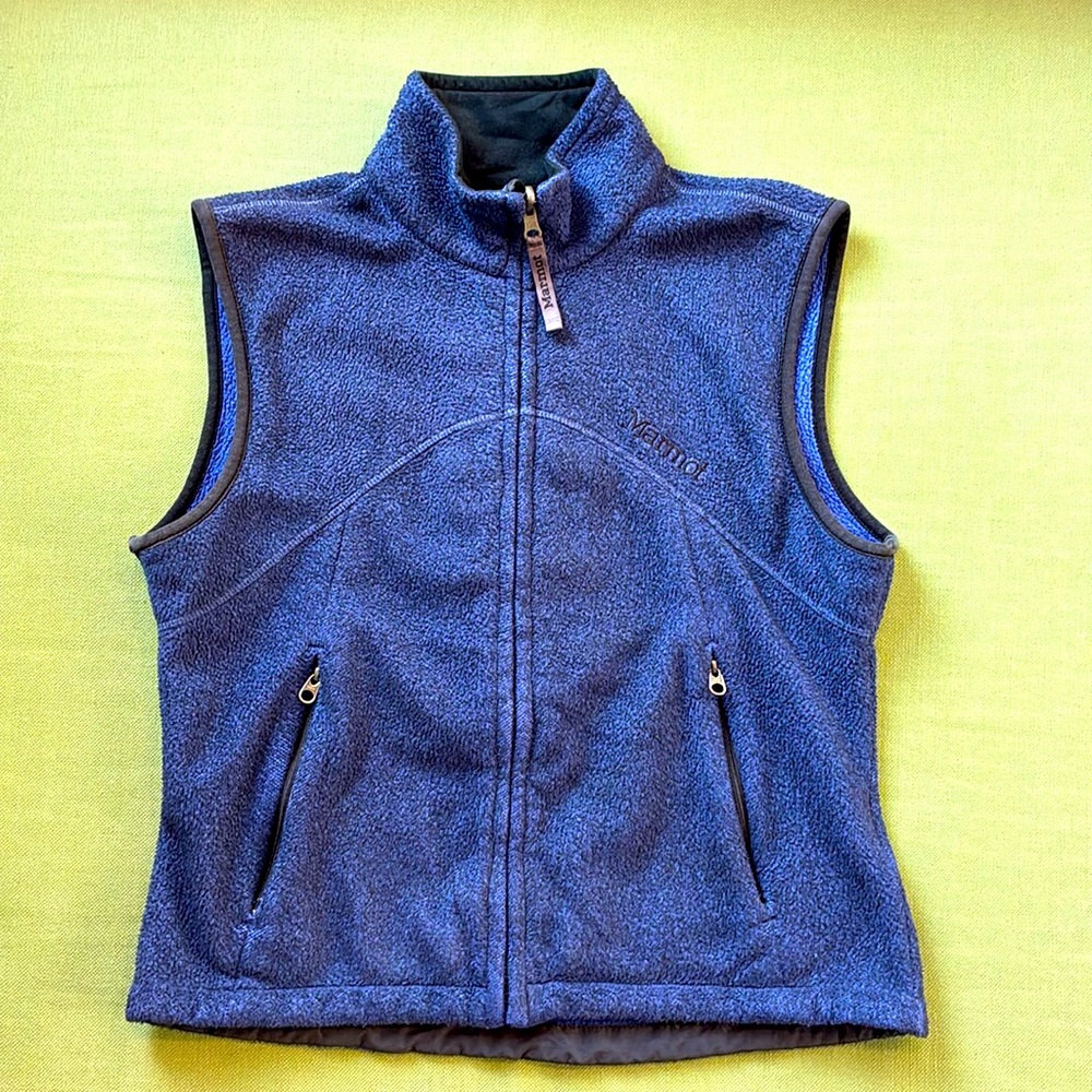 Marmot Polartec fleece vest - dark purple/navy/black
